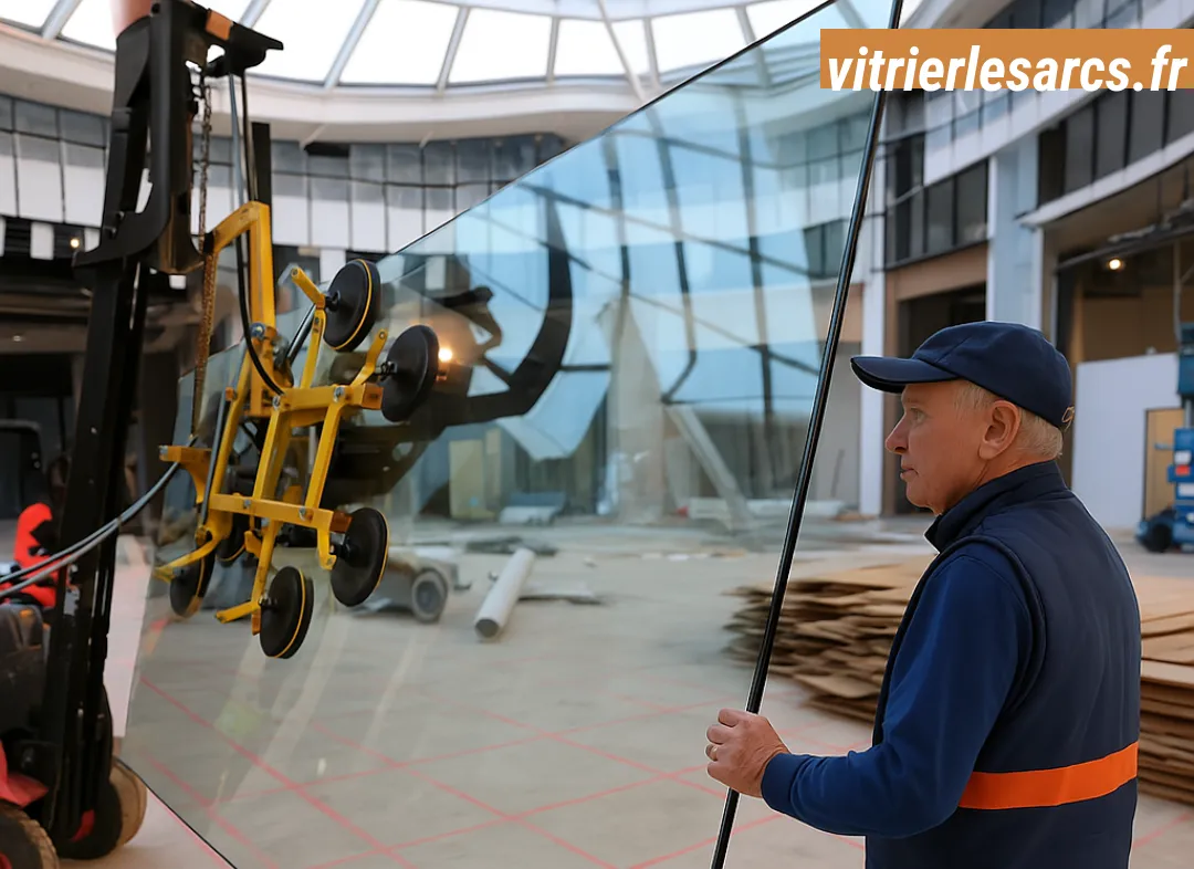 Remplacement de vitrine magasin Les Arcs